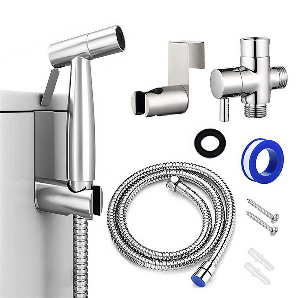 Vòi Xịt Toilet Bằng Kim Loại Không Gỉ Điều Chỉnh Áp Suất Nước
