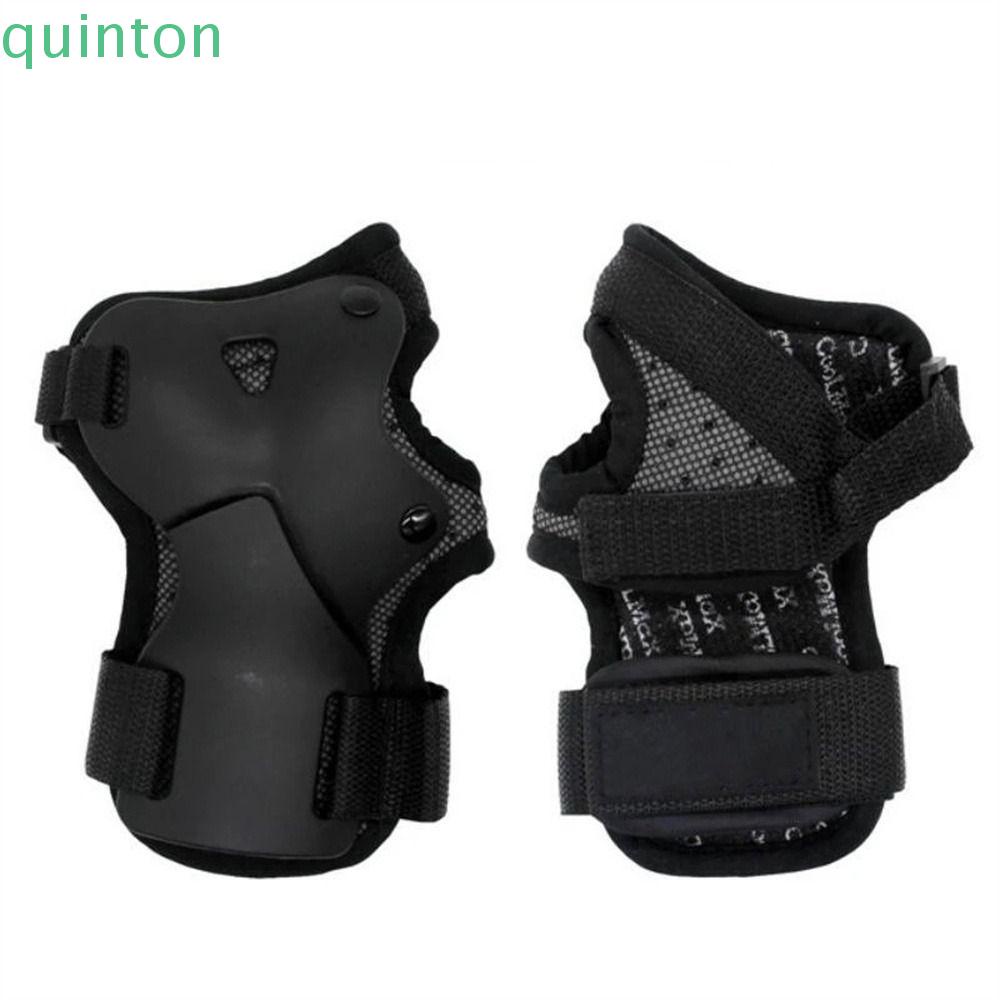 QUINTON 1 Cặp Đai Quấn Bảo Vệ Cổ Tay Chống Sốc Khi Trượt Tuyết Cho Trẻ Em Màu Đen