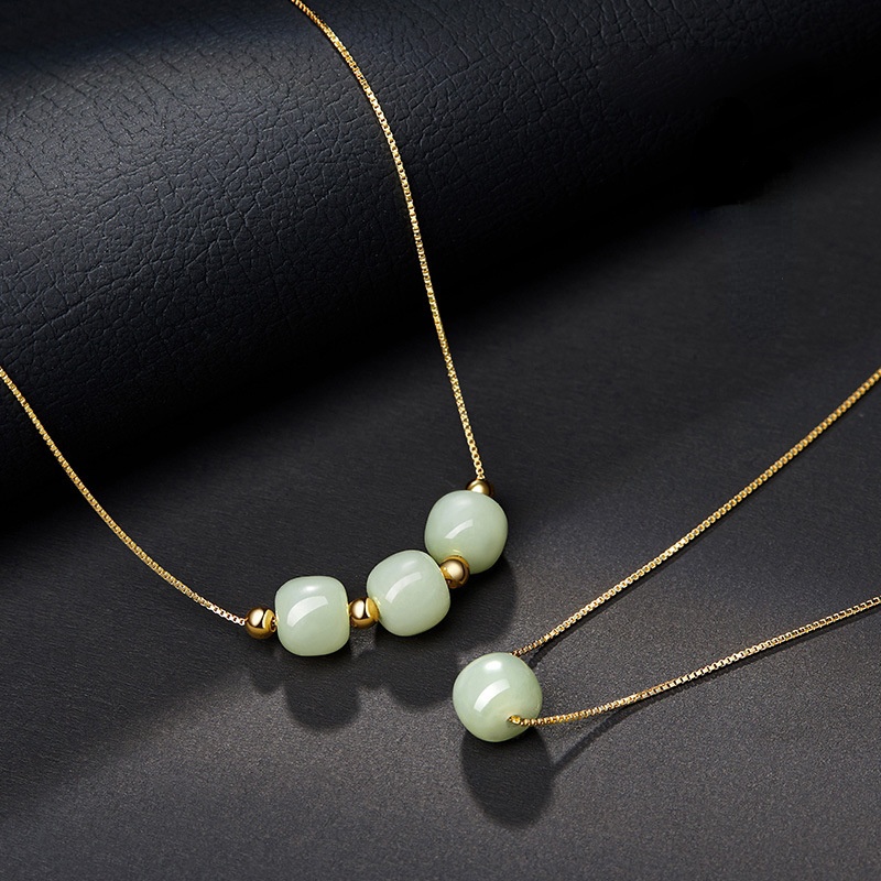 Vòng cổ Ngọc Bích Hetian Nhẹ Nhàng Sang Trọng Thời Trang Hàn Quốc Cho Nữ