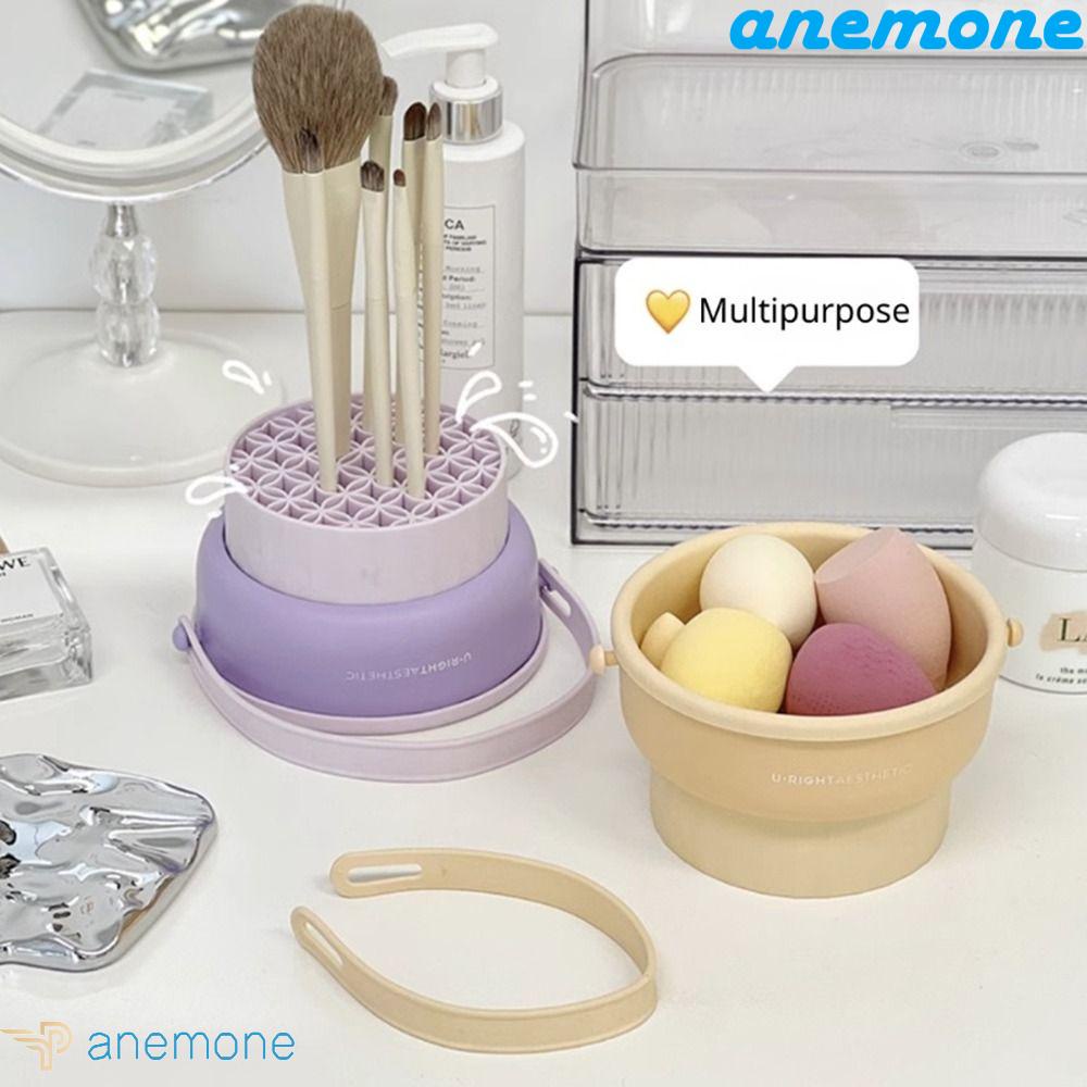 Dụng Cụ Vệ Sinh Cọ Trang Điểm 3 Trong 1 Tay Cầm Silicone Tiện Dụng