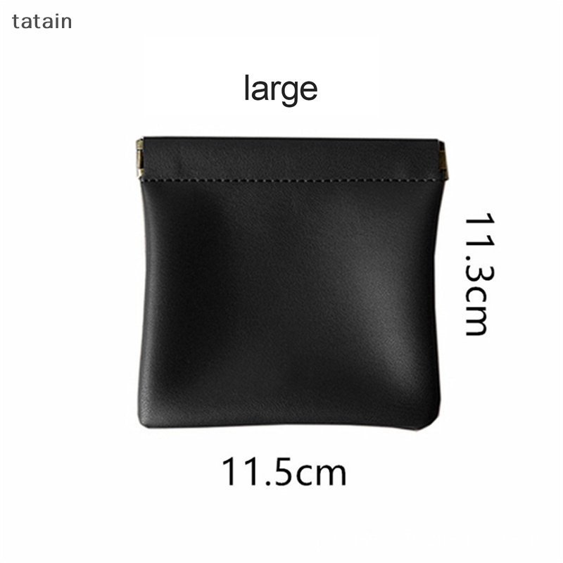 Tatain Túi Da Đựng Trang Sức Chìa Khóa Tiền Xu Tai Nghe Tự Động Đóng Kín
