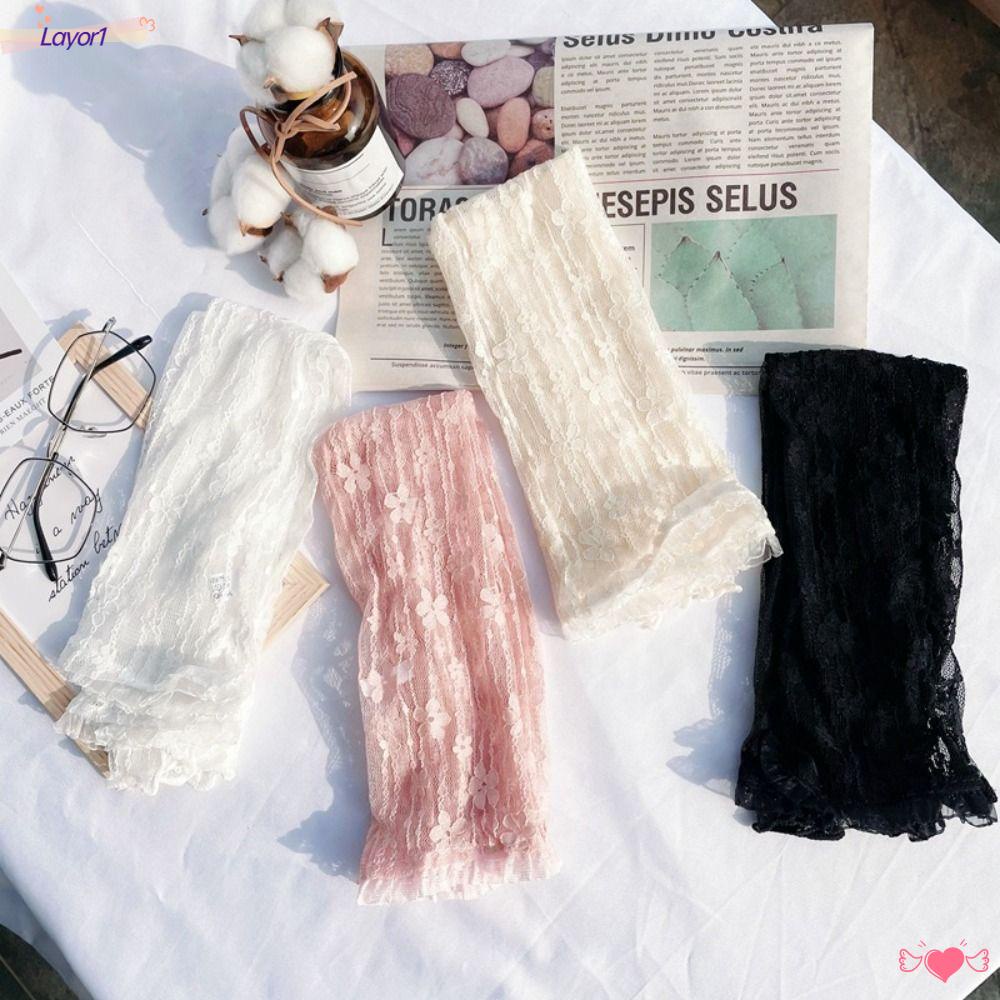 Set 1 / 2 Đôi Găng Tay Dài Hở Ngón Chống Nắng Thời Trang Mùa Hè Cho Nữ