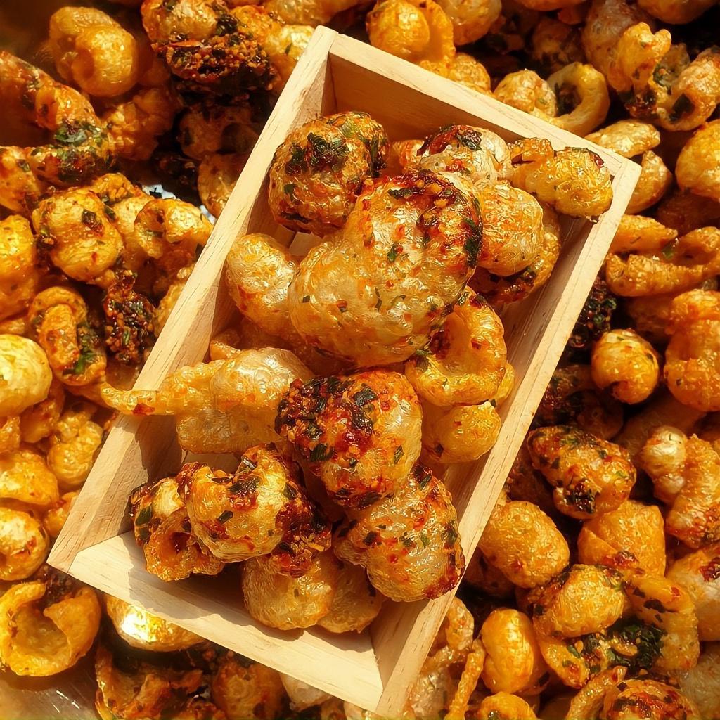 1KG Da heo chiên mắm hành ĂN GÌ SÀI GÒN, da heo nguyên miếng chiên giòn rụm, ăn là ghiền