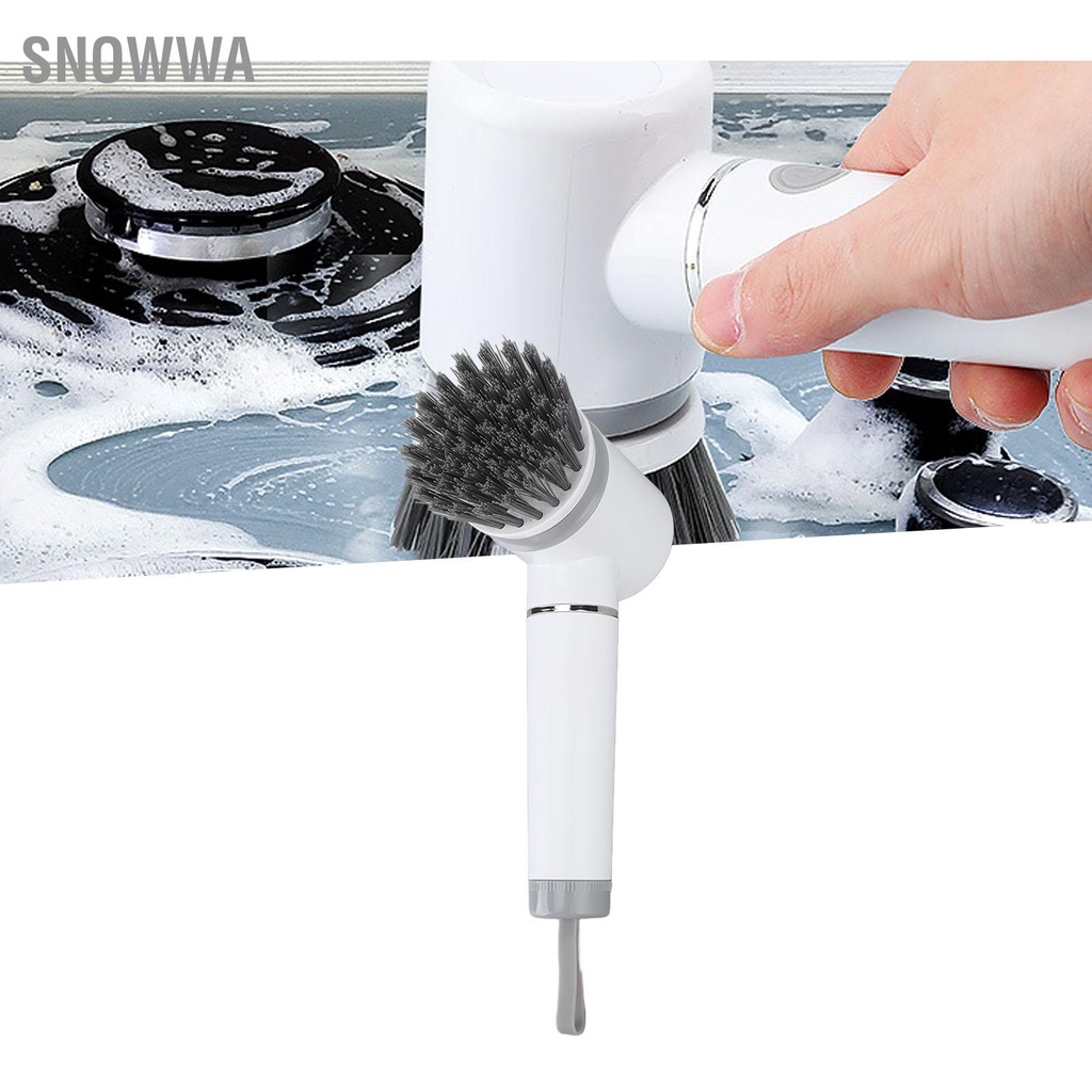 Snowwa Máy chà sàn quay điện có thể sạc lại 2 tốc độ Bàn chải làm sạch không dây cho phòng tắm Tường nhà bếp Bồn lát gạch
