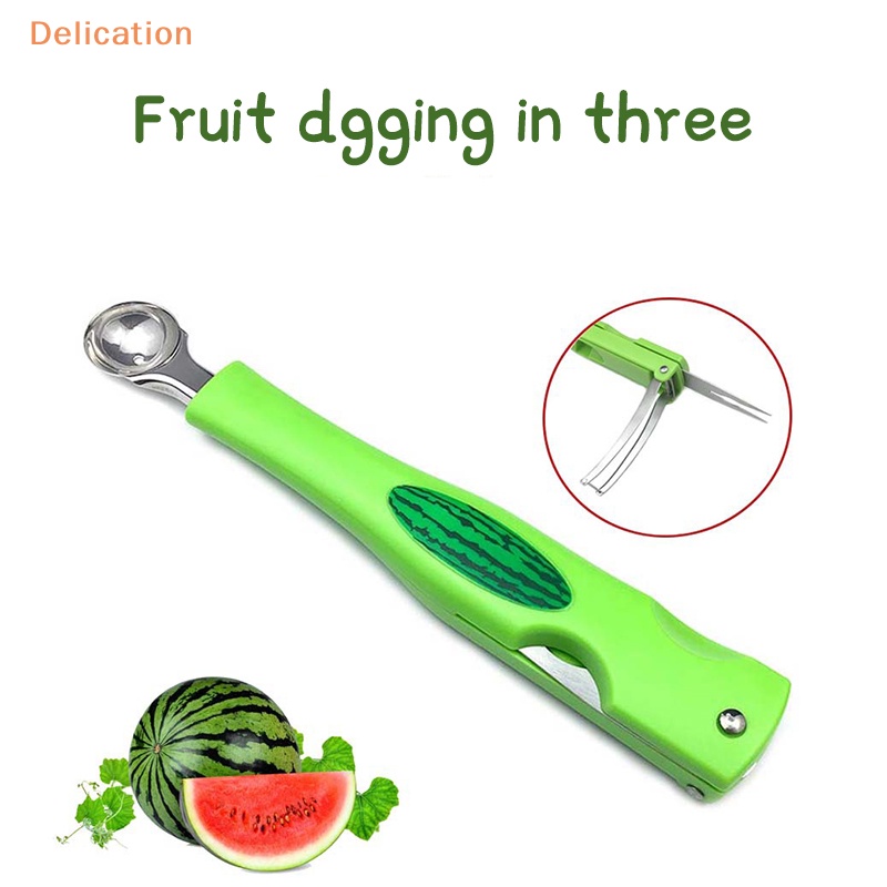 Dụng Cụ Cắt Dưa Hấu Bằng Thép Không Gỉ 304 3 Trong 1 Tiện Lợi Dành Cho Nhà Bếp