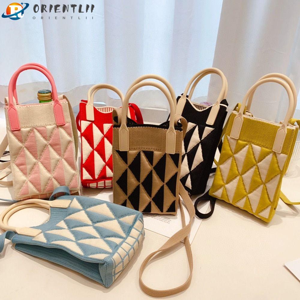 ORIENTLII Túi Đeo Chéo Họa Tiết Hình Học Màu Sắc Thời Trang