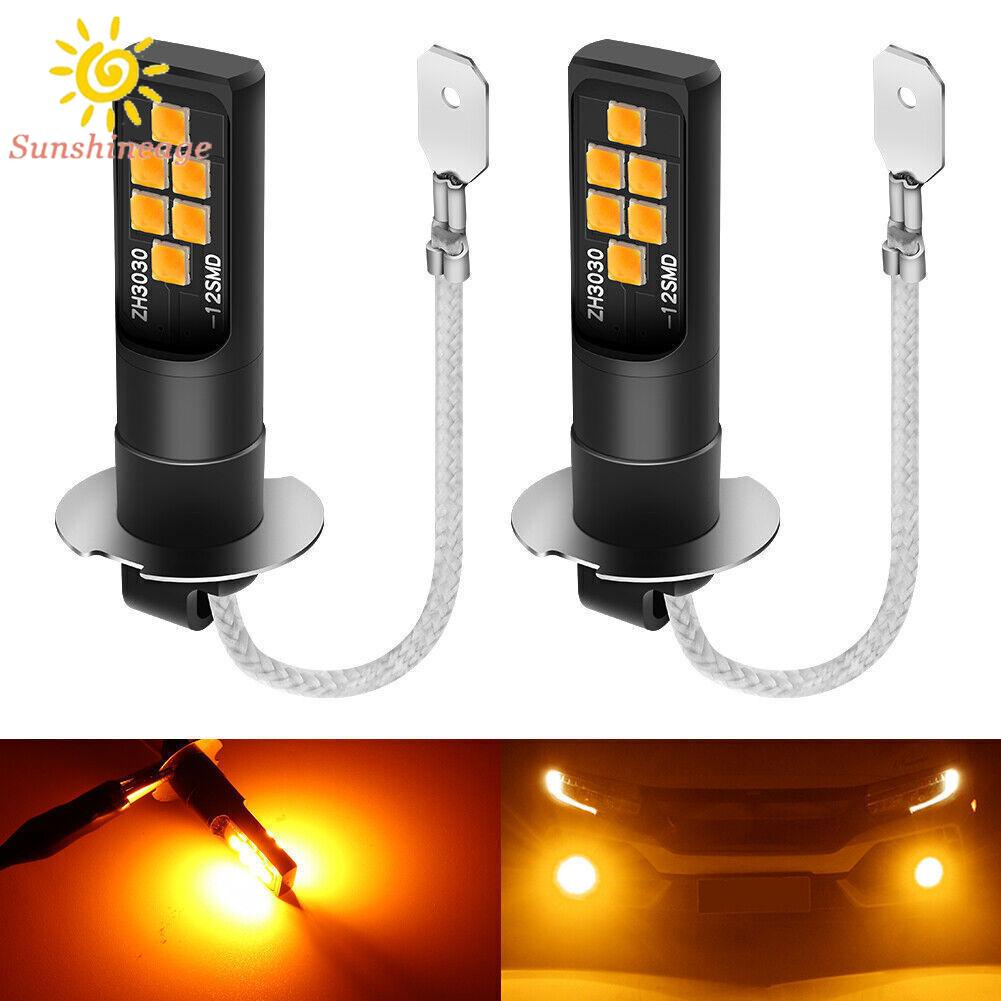 Set 2 / 2 Đèn Led Sương Mù 12 SMD 3030 Chips DC / AC 12V Chất Lượng Cao