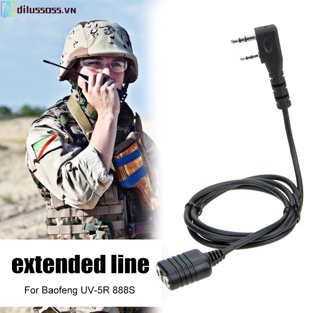 Dây Cáp Nối Dài Tai Nghe 2-Pin Loại K Cho Baofeng UV-5R 888S
