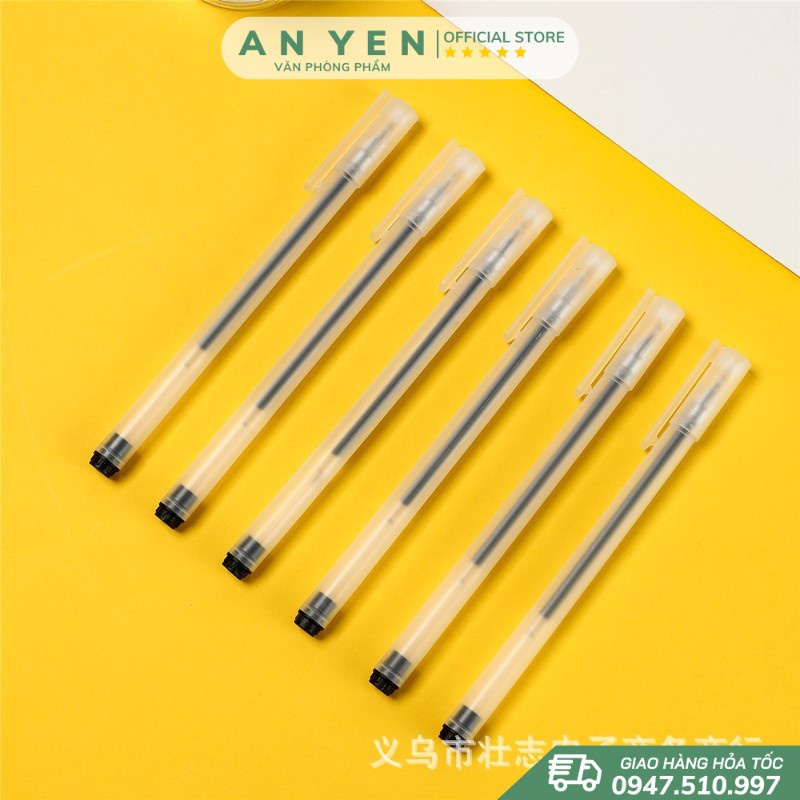 Bút Gel bút bi nước văn phòng mực gel 0.5mm cô.thủy mực đều nét chữ đẹp đủ màu xanh đen đỏ