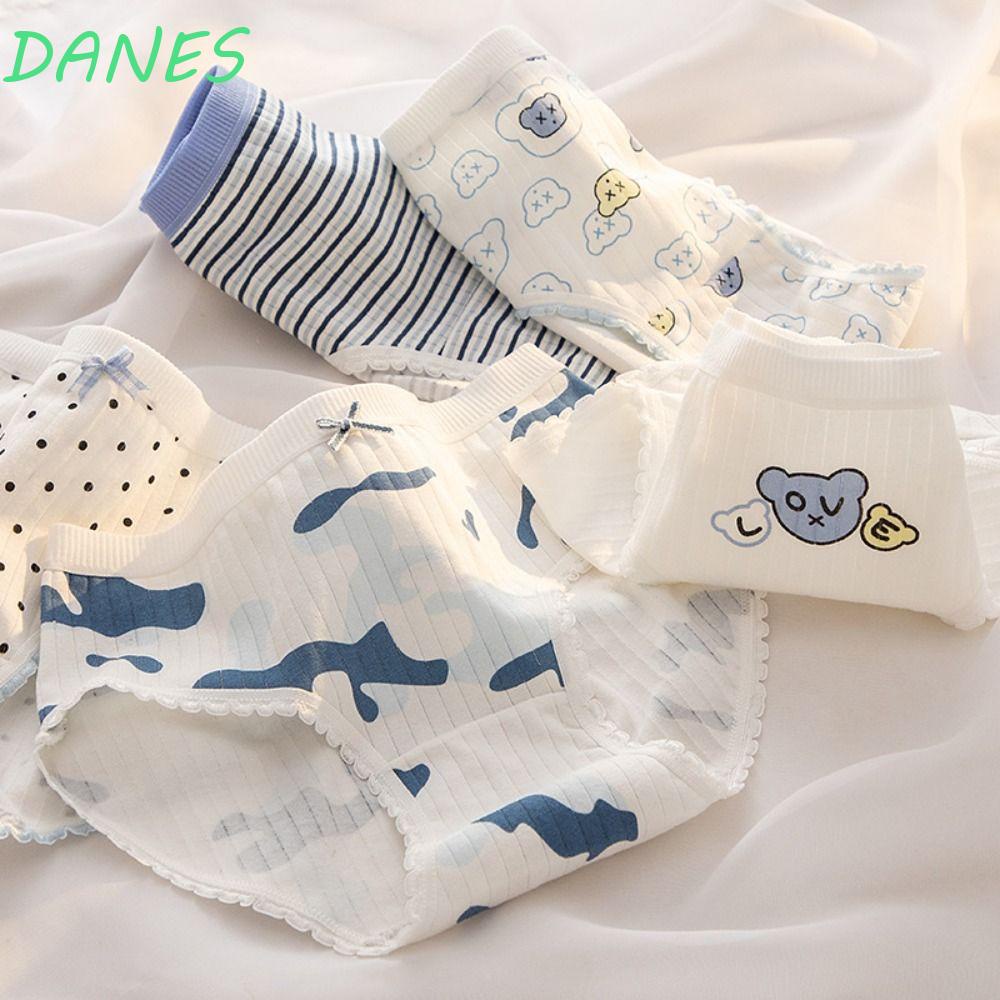 DANES Quần Lót Cotton Họa Tiết Hoạt Hình Đơn Giản Cho Nữ