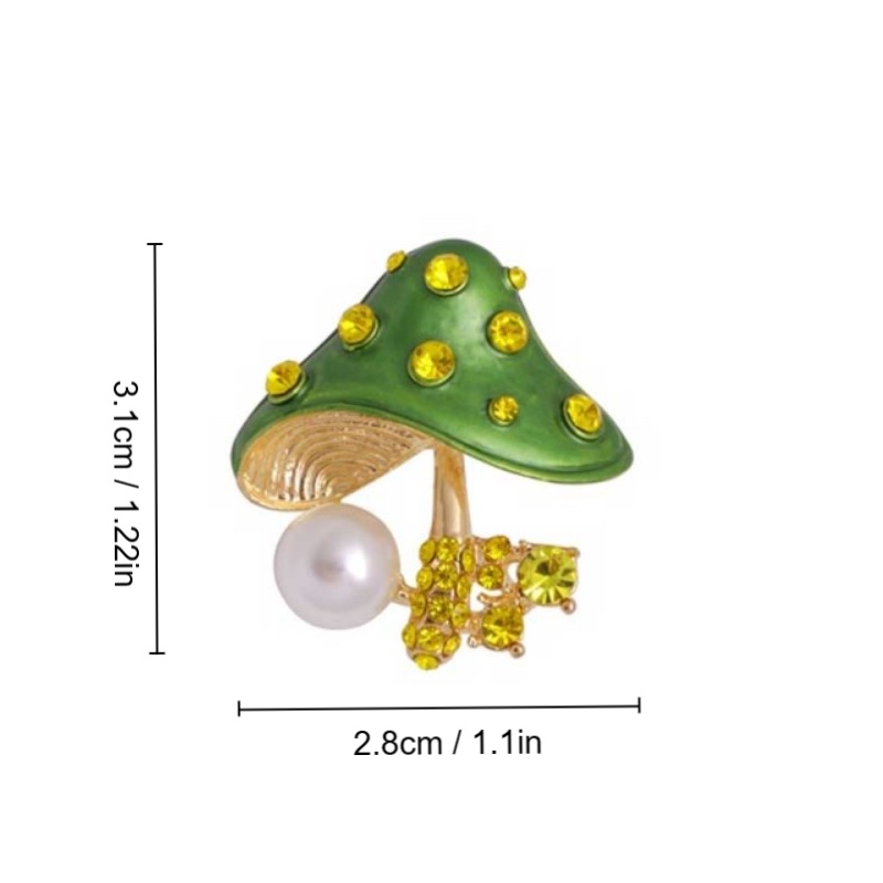 Ghim Cài Áo Hình Cây Nấm Đính Đá Nhân Tạo Thời Trang