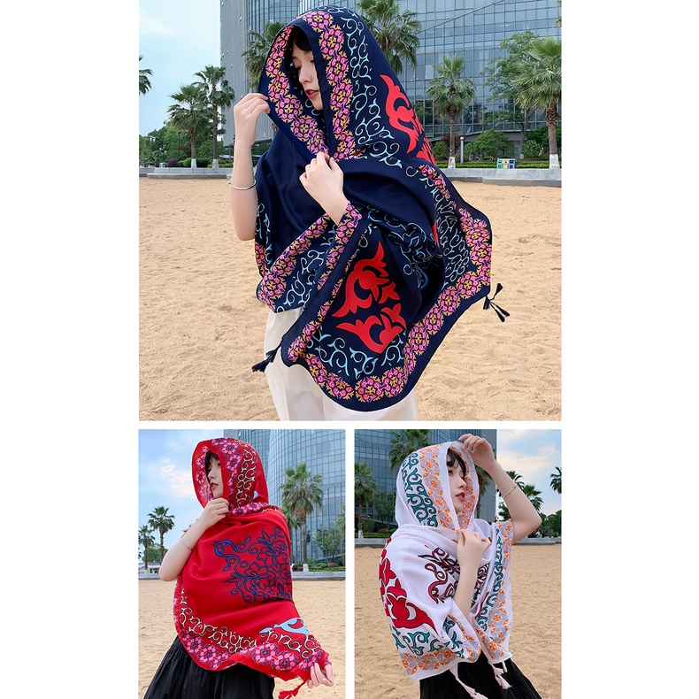 Khăn Choàng Chống Nắng Phong Cách Retro Thời Trang Đi Biển Mùa Hè