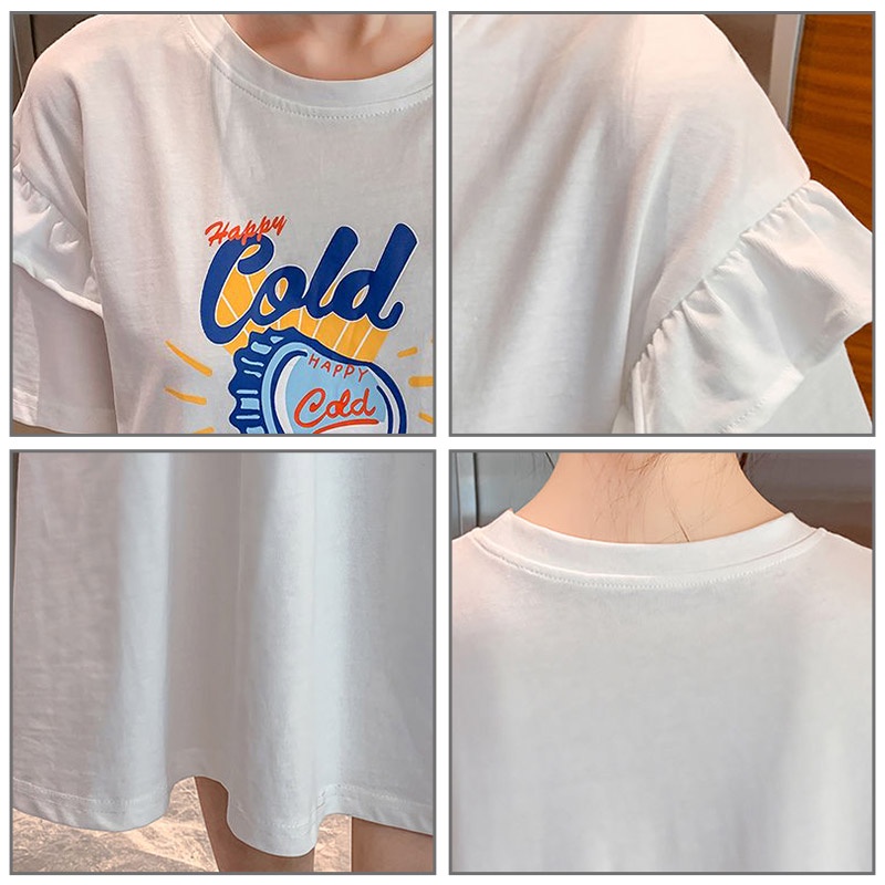 Planet Đầm Thun Midi Tay Ngắn Phong Cách Hàn Quốc Thời Trang Mùa Hè Xinh Xắn Cho Mẹ Bầu