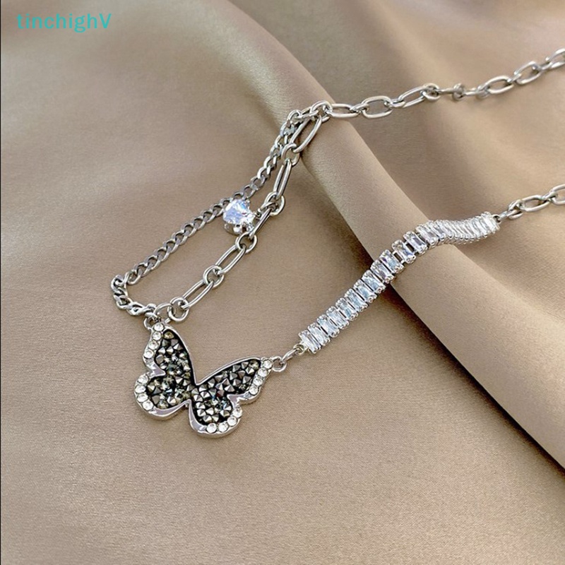 [TinchighV] Vòng Cổ Choker Mặt Hình Bướm Đen Đính Đá Zircon Tinh Tế Cho Nữ Giới