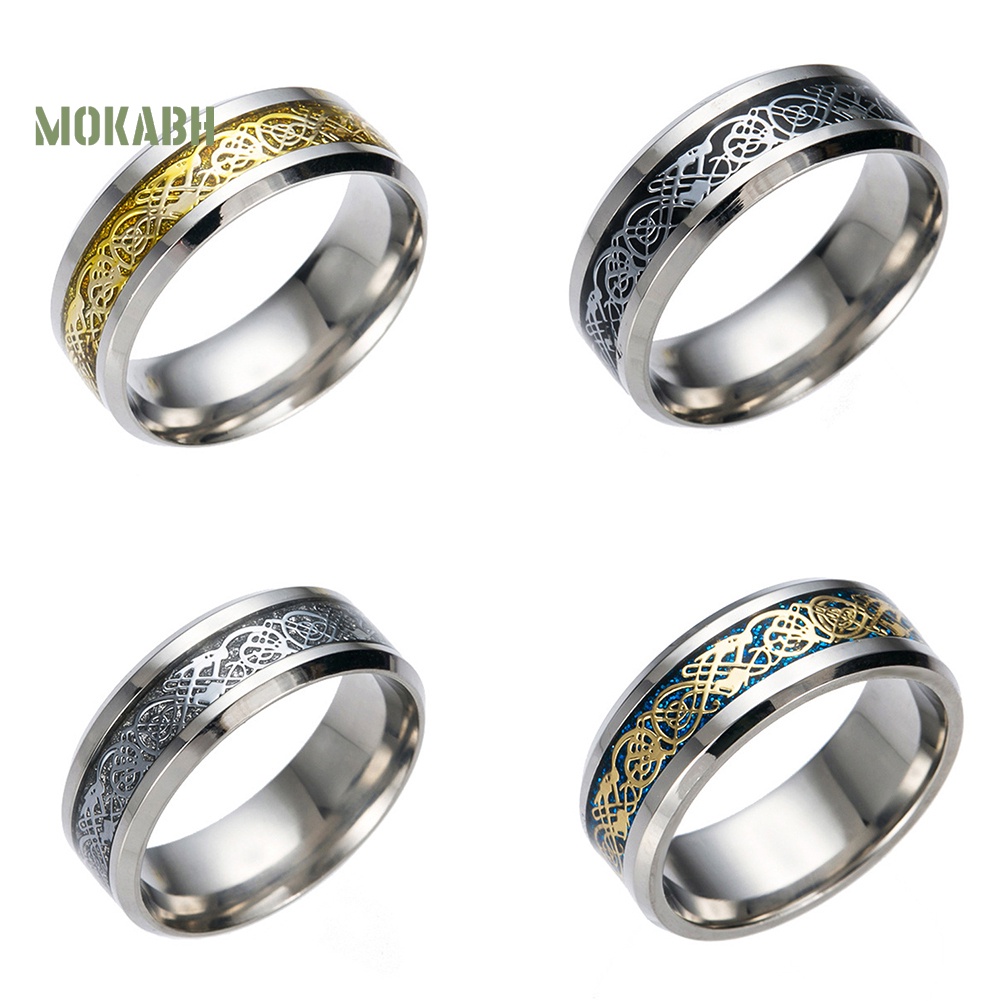 [Mok Abh] Nhẫn Thép Titan Trơn Phong Cách Cho Nam