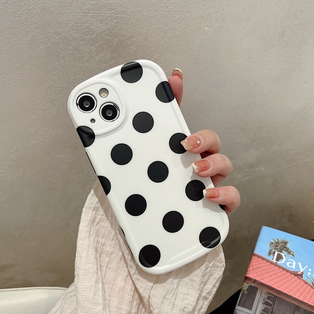 Ốp Điện Thoại TPU Chống Sốc Họa Tiết Chấm Bi Cho IPhone 14 13 12 11 Pro Max