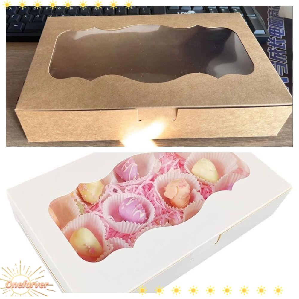 FOREVER Bộ 10 Hộp Đựng Bánh Quy / Kẹo Sô Cô La Hình Vuông 10X6X2 Inch Bằng Nhựa PVC Có Cửa Sổ