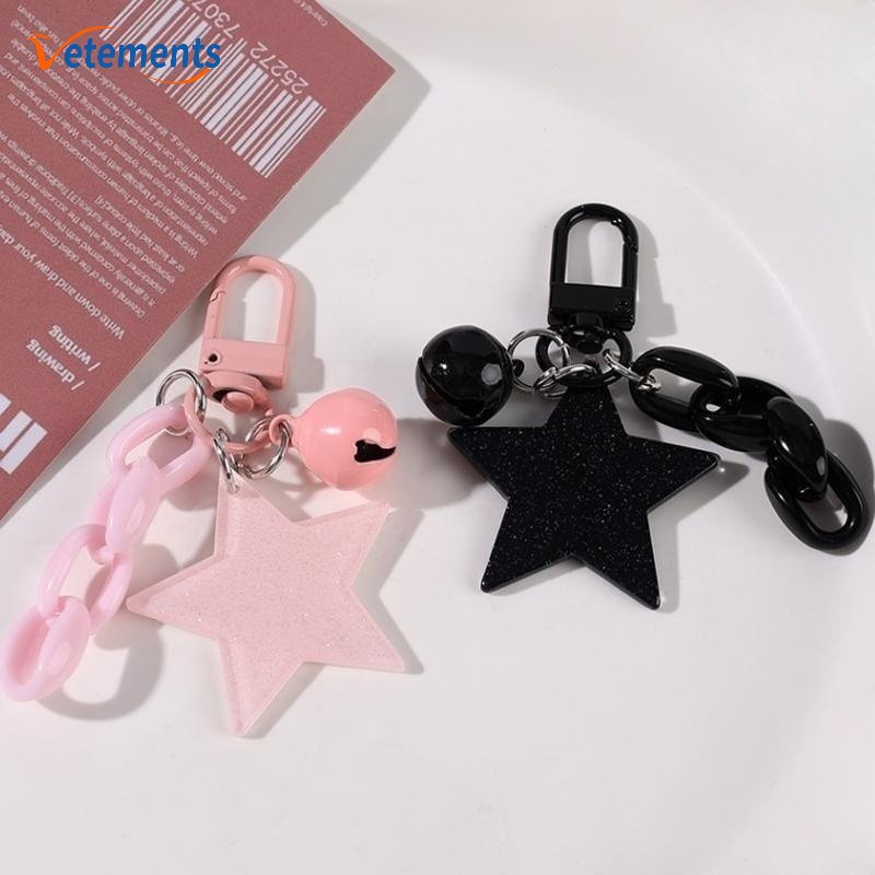 Móc Khóa Hình Ngôi Sao / Chuông / Tai Nghe Bằng Hợp Kim Acrylic Tinh Tế Sáng Tạo
