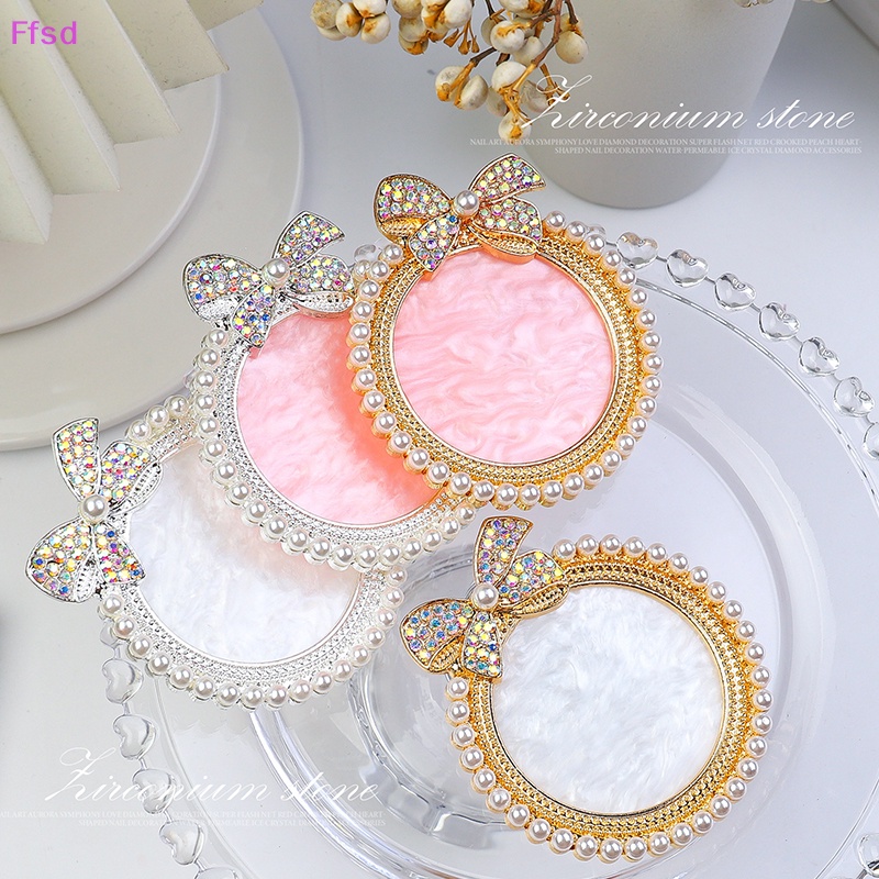 1 Bảng Pha Màu Vẽ Móng Tay Giả Bằng Nhựa Resin Có Dây Ruy Băng Ngọc Trai