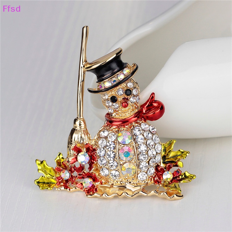 {Ffsd} Trâm Cài Áo Hình Người Tuyết Giáng Sinh Đính Đá Đáng Yêu Phong Cách Mới Ghim Cài Áo Hình Người Tuyết Đính Đá Nhân Tạo Thời Trang 1pc Mới - 1 Cái Mới