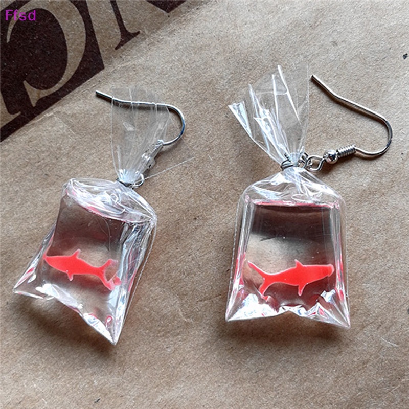 Bông Tai Handmade Hình Túi Nước Và Cá Dễ Thương Cho Nữ