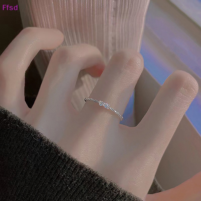 {Ffsd} Nhẫn Đính Hôn Bạc Zircon Pha Lê Lấp Lánh Thời Trang Mới Cho Nữ