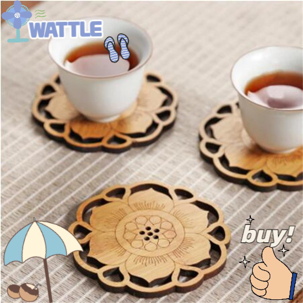 WTTLE Đế Lót Ly Dày 5mm Hình Hoa Sen (4 Kiểu)