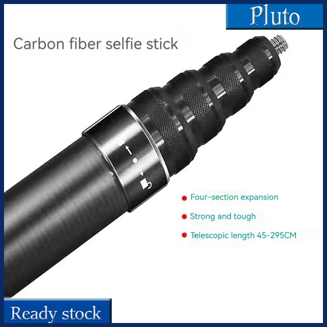 Gậy Tự Sướng Kéo Dài 2.9m Điều Chỉnh Được Bằng Sợi Carbon Tương Thích Với Insta360 Gopro