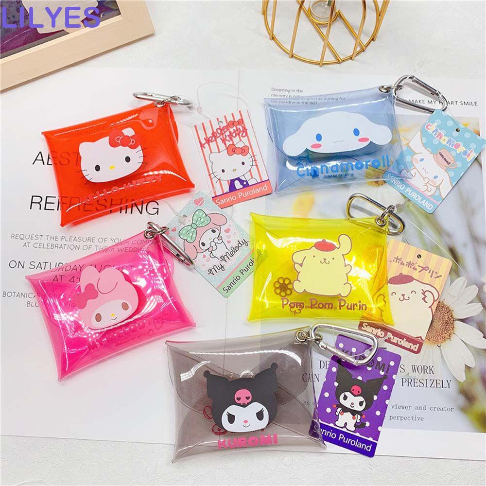 LILYES Túi PVC Trong Suốt Đựng Tiền Xu / Chìa Khóa Họa Tiết Hoạt Hình Kuromi Cinnamoroll Dễ Thương