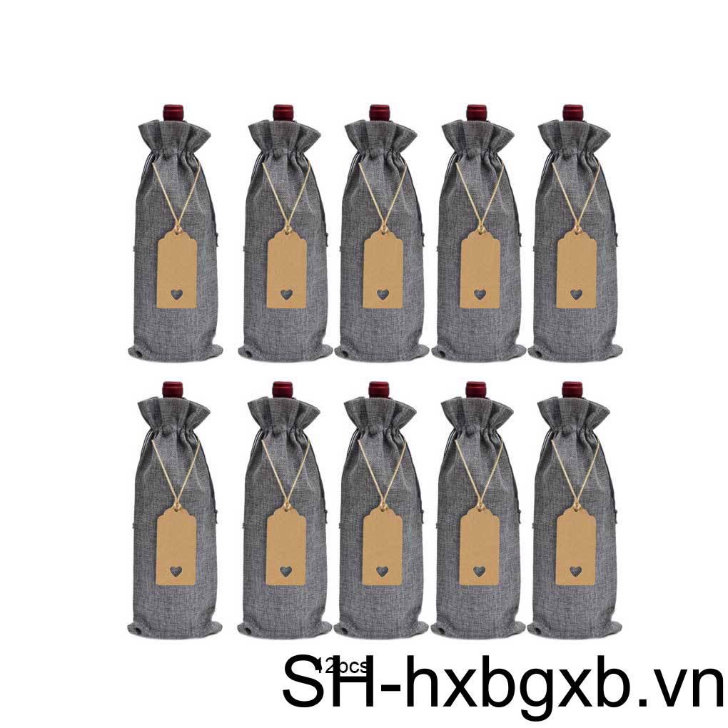 Set 12 Túi Rút Đựng Chai Rượu Nhiều Màu Sắc Dùng Để Trang Trí Nhà Cửa / Khách Sạn