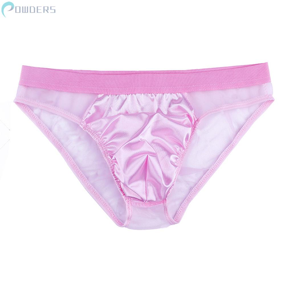 Quần Lót Nam Lưng Thấp Vải Satin Lưới Thoáng Khí Gợi Cảm