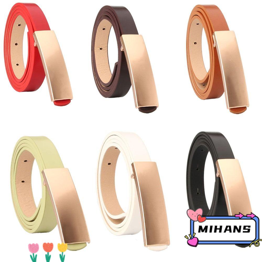 MIH Thắt Lưng Da Pu Màu Trơn Đơn Giản Thời Trang Cho Nữ