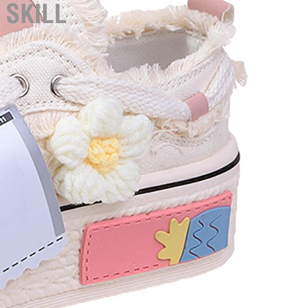Skill Women Canvas Shoes  Antislip Platform Sneakers Comfortable Low Top for School Street
