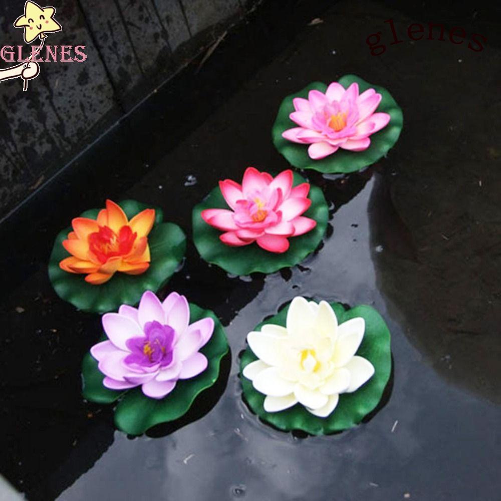 GLENES Hoa Sen Nổi Nhân Tạo Phong Cách Vintage Trang Trí Nhà Cửa