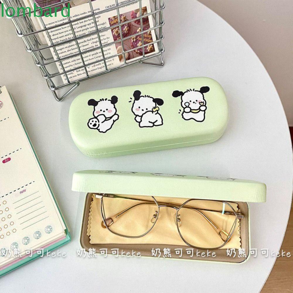 LOMBARD Túi Đựng Kính Mát Bằng Da PU Hình Chú Chó Hoạt Hình Bằng Hợp Kim Cho Nam