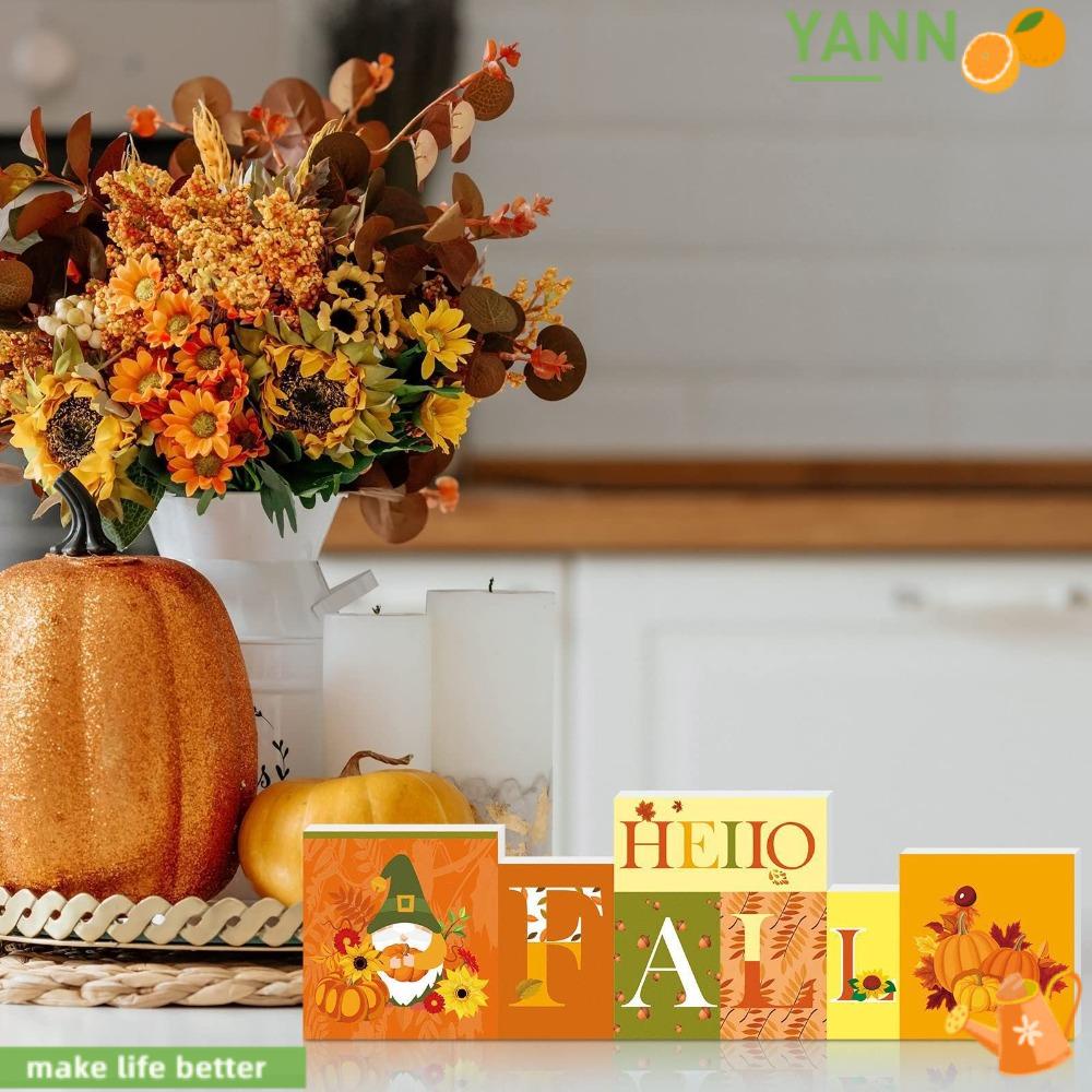 YANN1 Bảng Hiệu Bằng Gỗ Hai Mặt In Chữ Hello Trang Trí Halloween