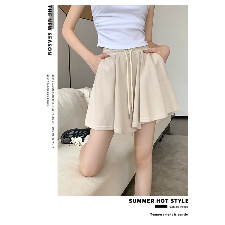 Quần Short Dáng Chữ A Phối Dây Rút Thời Trang Mùa Hè Cho Nữ