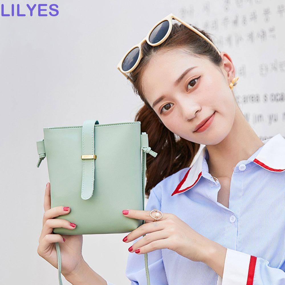 LILYES Túi Đeo Chéo Da PU Màu Trơn Thời Trang Cho Nữ