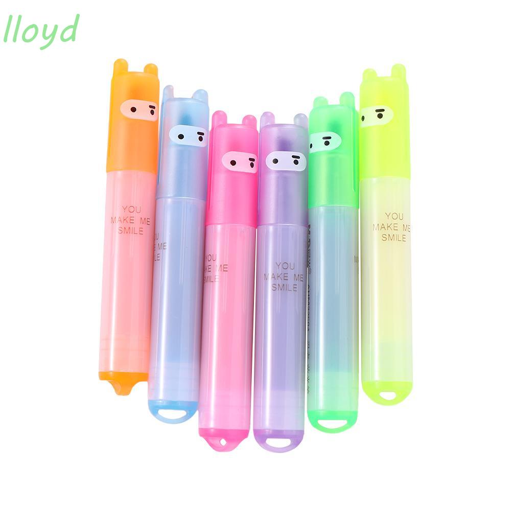 LLOYD Set 6 Bút Đánh Dấu Hai Đầu Dạ Quang Nghệ Thuật