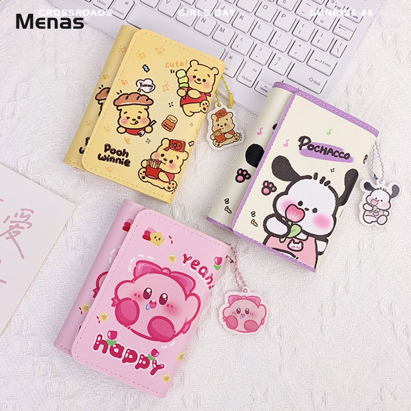 Ví Ngắn Gập Ba Cỡ Lớn Đựng Tiền Xu Họa Tiết Hoạt Hình Dễ Thương Cho Nữ