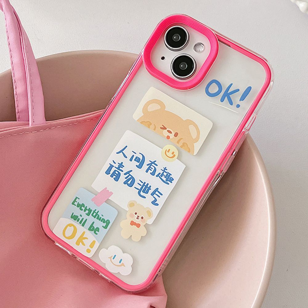 Ốp Điện Thoại TPU Mềm Chống Sốc In Hình Gấu Hoạt Hình Thời Trang Cho IPhone 14 13 12 11 Pro Max X XR 8 7 Plus