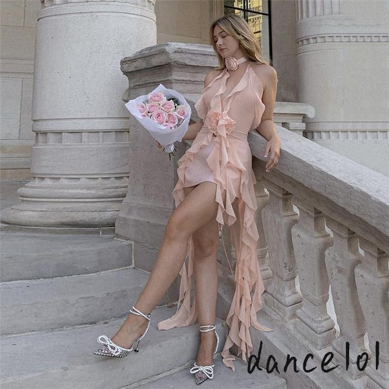 Đầm Midi Nhảy Múa 1O1 Không Tay Nhún Bèo Màu Trơn Thời Trang Mùa Hè Cho