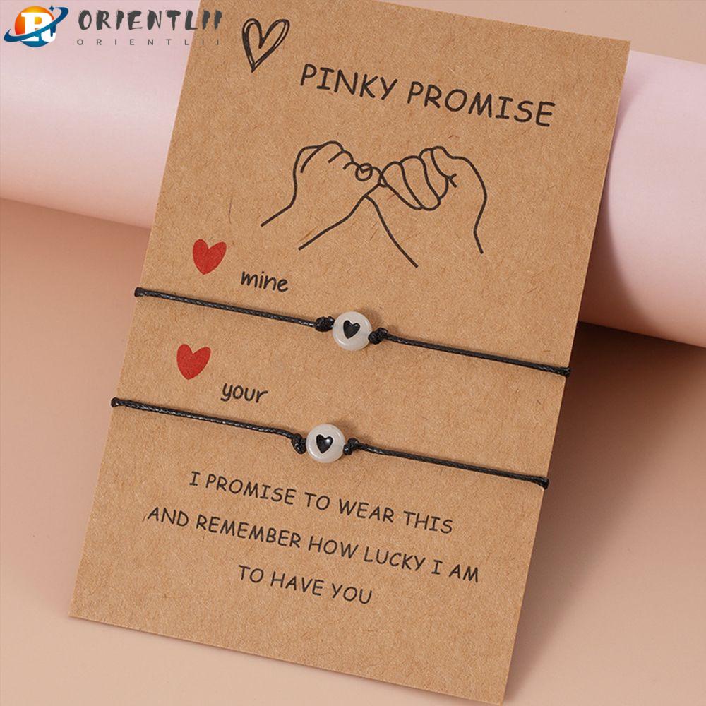 ORIENTLII Bộ 2 Dây Thừng Đính Hạt Trái Tim Phát Sáng Có Thể Điều Chỉnh Sáng