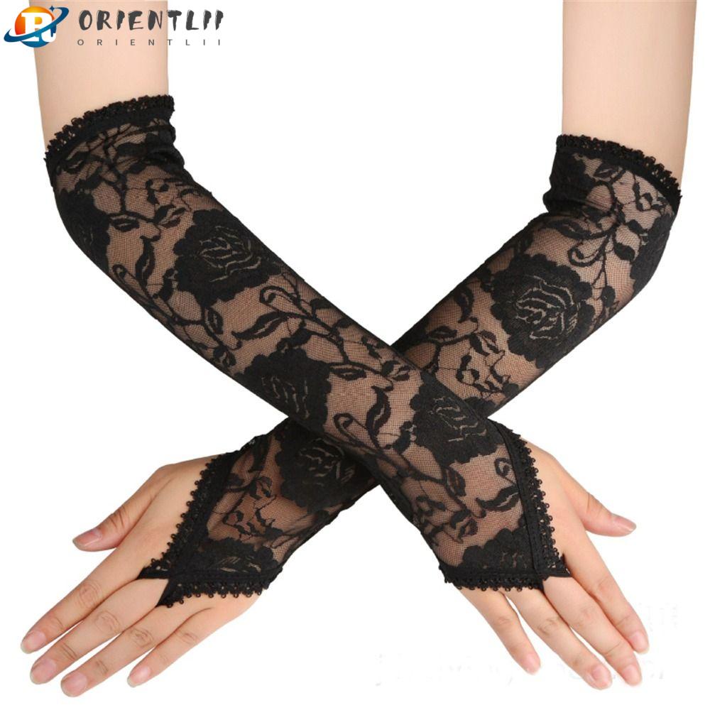 Găng Tay Dài Hở Ngón Thời Trang Cho Nữ