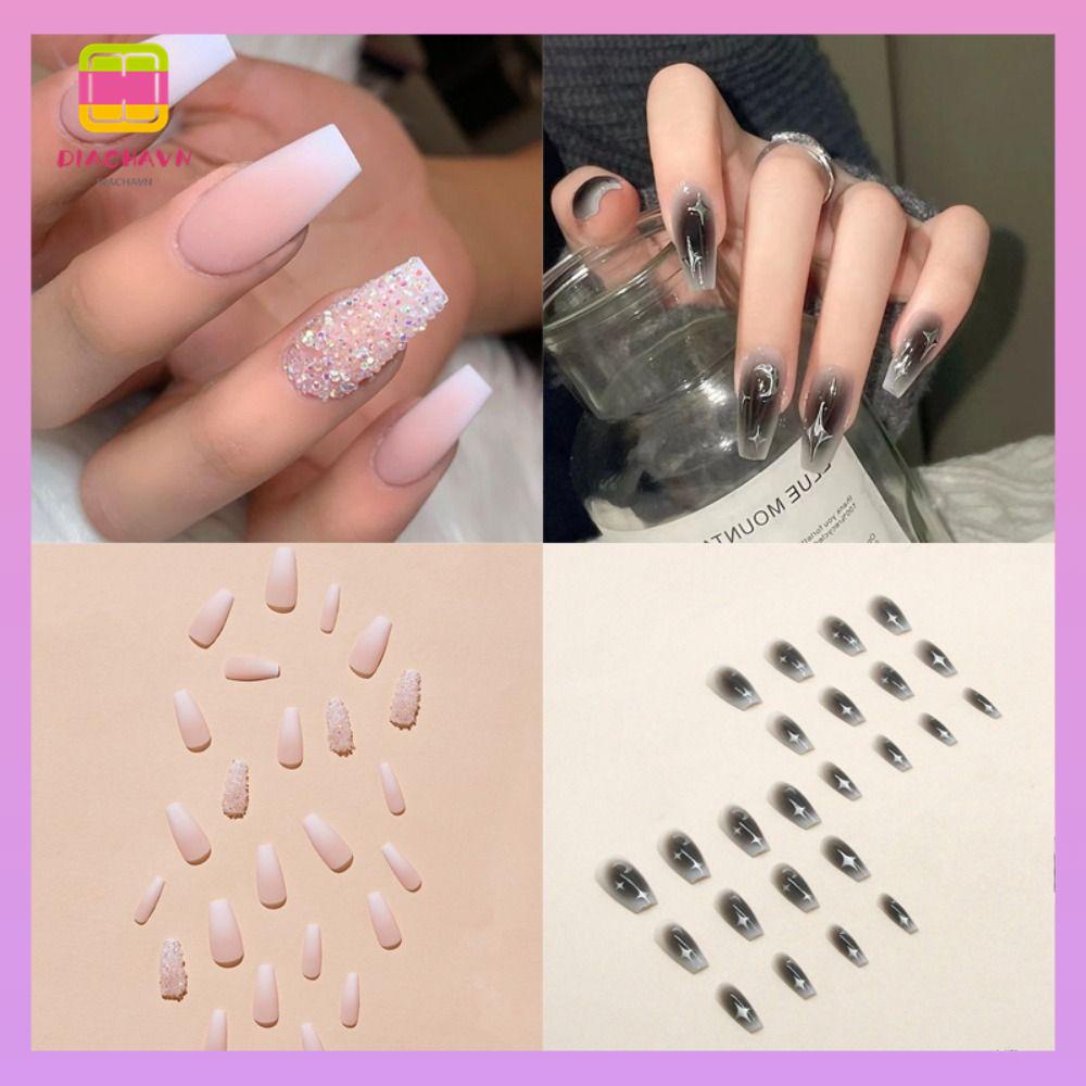 DIACHAVN Bộ Móng Tay Giả Có Thể Tháo Rời Đầu Vuông DIY