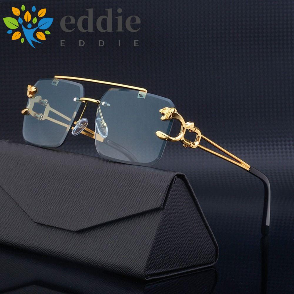 26EDIE Kính Mát Chống Tia UV Gọng Kim Loại Họa Tiết Da Báo Thời Trang Hàn Quốc