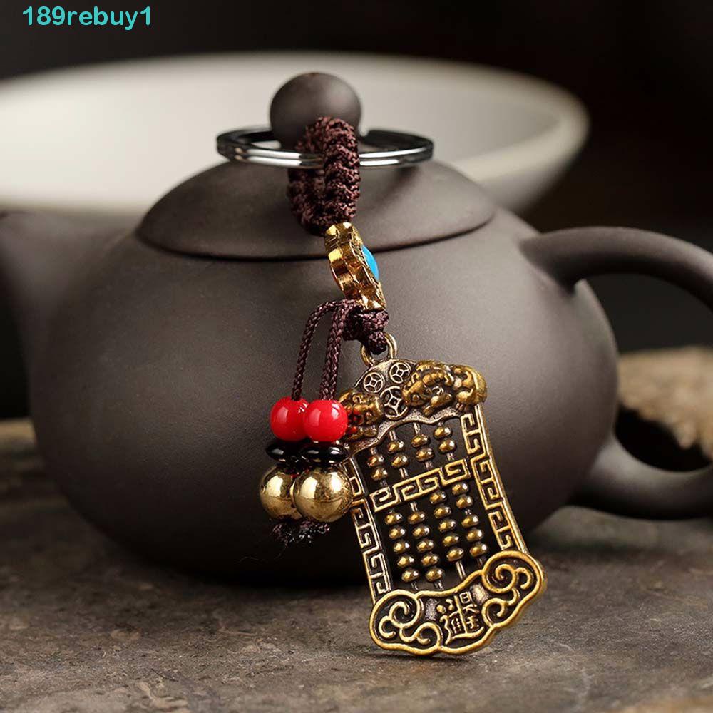 Móc Chìa Khóa Xe Hơi Bằng Đồng Thau May Mắn Phong Cách Vintage