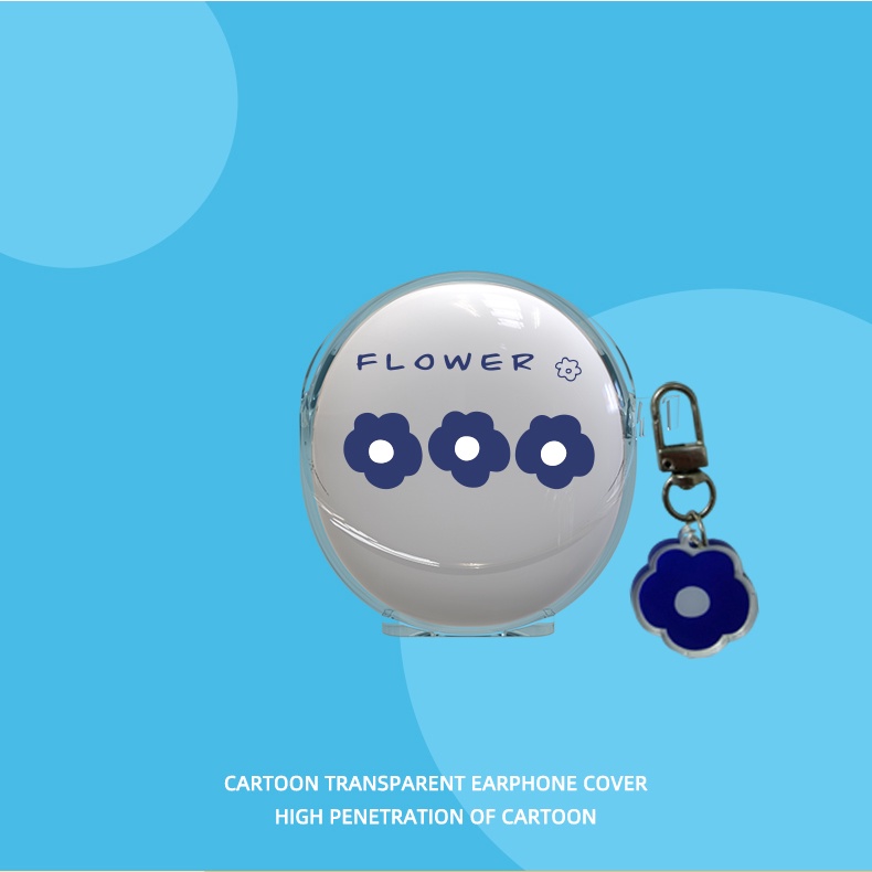 Vỏ Bảo Vệ Hộp Sạc Tai Nghe Bluetooth Không Dây OPPO Enco air3 Bằng TPU Mềm Trong Suốt Kèm Móc Khóa Hoạt Hình