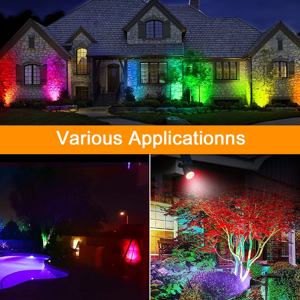 Đèn LED RGB IP65 Sử Dụng Năng Lượng Mặt Trời Chống Thấm Nước Dùng Trang Trí Sân Vườn
