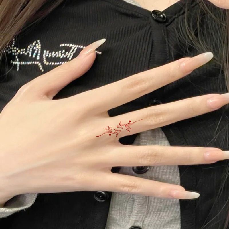 Hình Xăm Dán Tạm Thời Chống Nước Hình Cá Chép Nhỏ Thanh Lịch